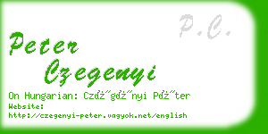 peter czegenyi business card